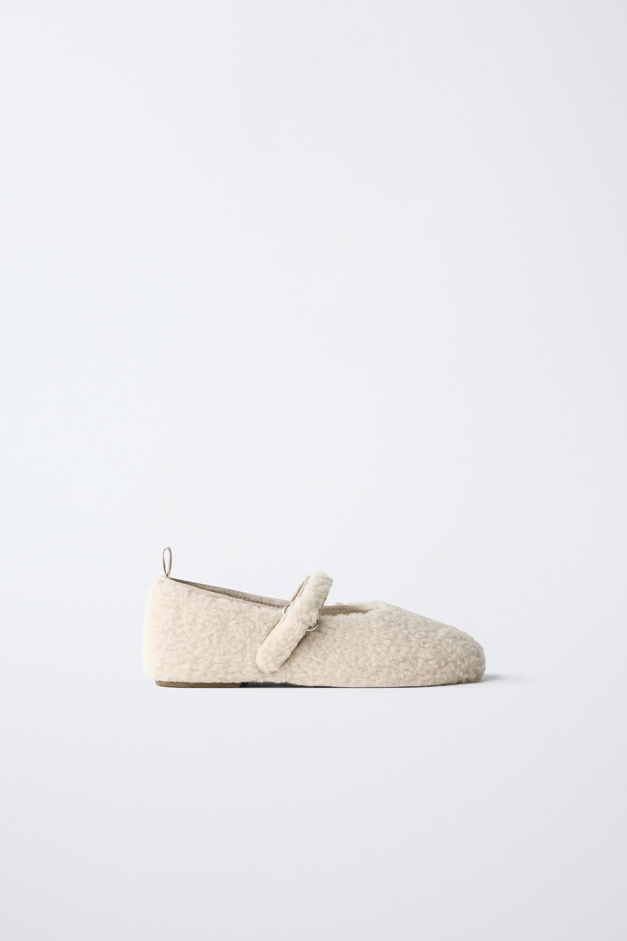 FAUX SHEARLING BALLET FLATS